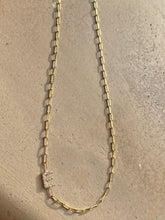 Load image into Gallery viewer, Diamond Initial Necklace with Paperclip Chain
