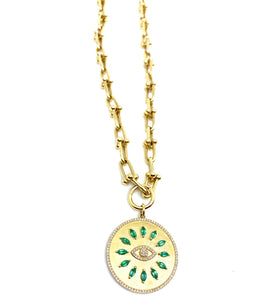 Thick Gold Ball T Necklace