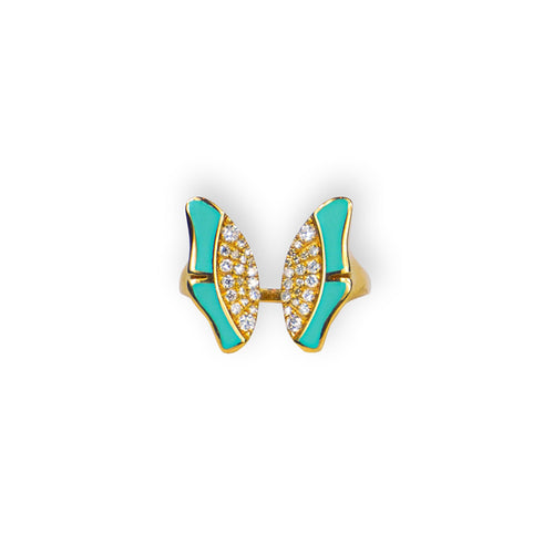 Large Butterfly Ring in Turquoise