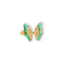 Load image into Gallery viewer, Large Butterfly Ring in Turquoise