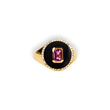 Load image into Gallery viewer, Onyx &amp; Pink Sapphire Signet