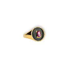 Load image into Gallery viewer, Onyx &amp; Pink Sapphire Signet