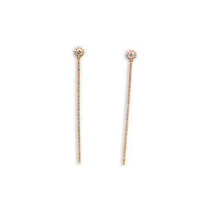 Pave Diamond Single Bar Earrings