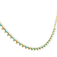 Load image into Gallery viewer, Turquoise and Diamond Link Choker