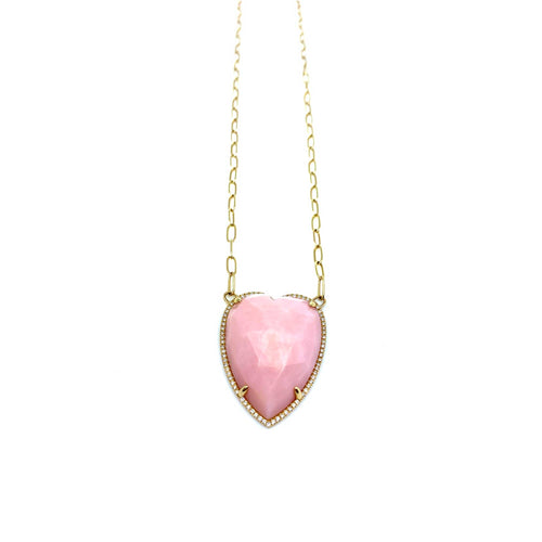 Big Hearted Pink Opal Necklace