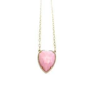 Big Hearted Pink Opal Necklace